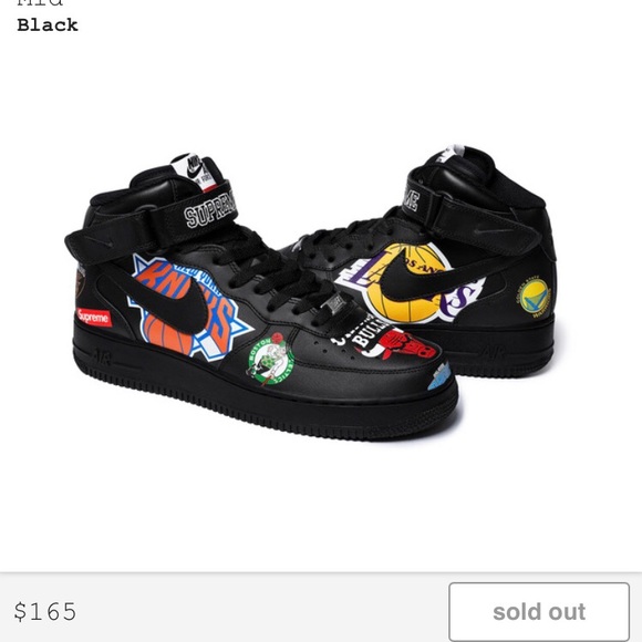 NBA x Nike x Supreme Air Force one mid size 9 - Picture 2 of 4